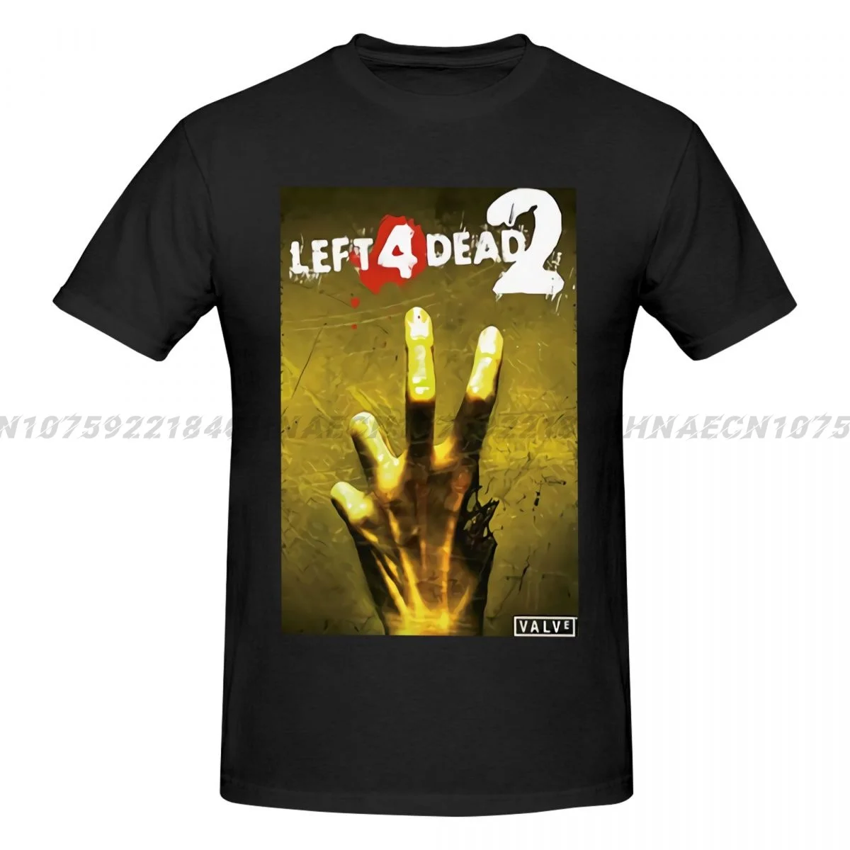 Vintage Fashion Jersey - เสื้อยืด Left 4 Dead 2ผู้ชายแฟชั่นแขนลำลองขาสั้นเสื้อยืดแนววินเทจขนาดใหญ่