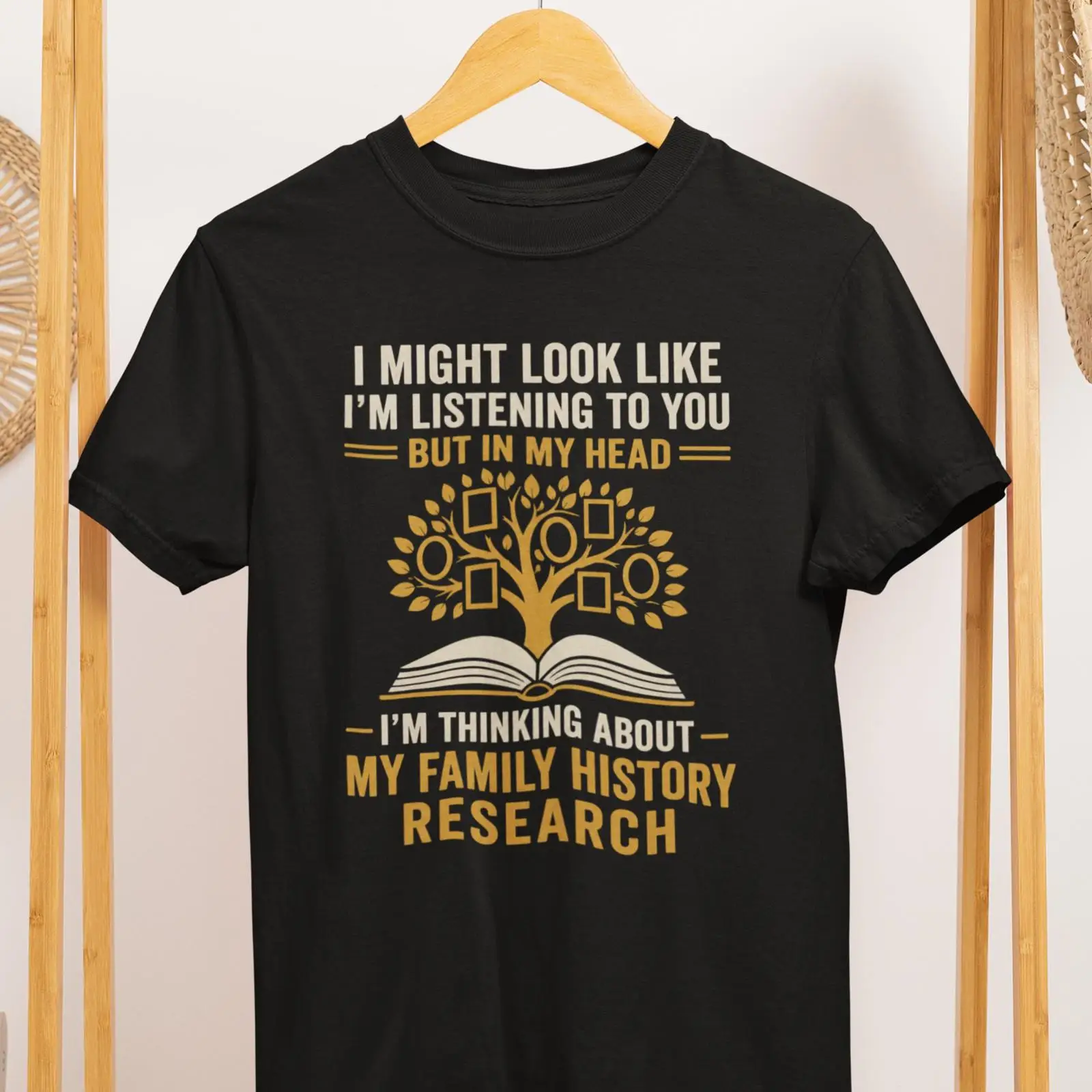 Vintage Fashion Research - เสื้อยืดสำหรับนักวิจัยประวัติครอบครัว ลายต้นไม้สำหรับคนรักประวัติวงศ์ตระกูล สไตล์วินเทจ ฟอกสี ทันสมัย ยืดหยุ่น