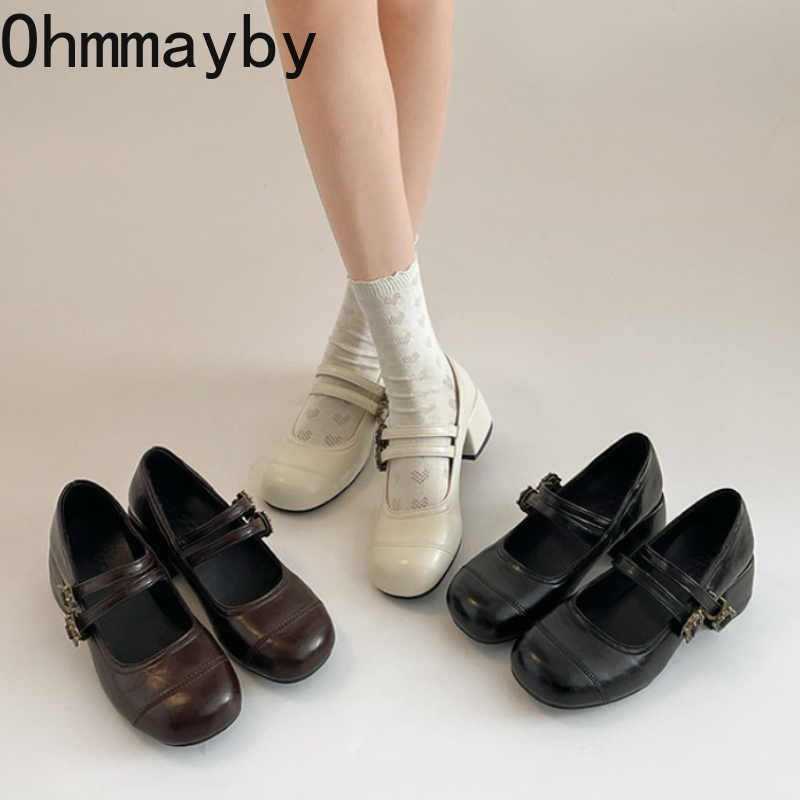 รองเท้าส้นหนาสไตล์วินเทจแบบแมร - Vintage Fashion Online บทวิจารณ์และราคา