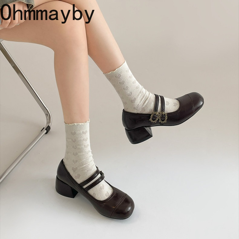 รองเท้าส้นหนาสไตล์วินเทจแบบแมร - Vintage Fashion Online บทวิจารณ์และราคา