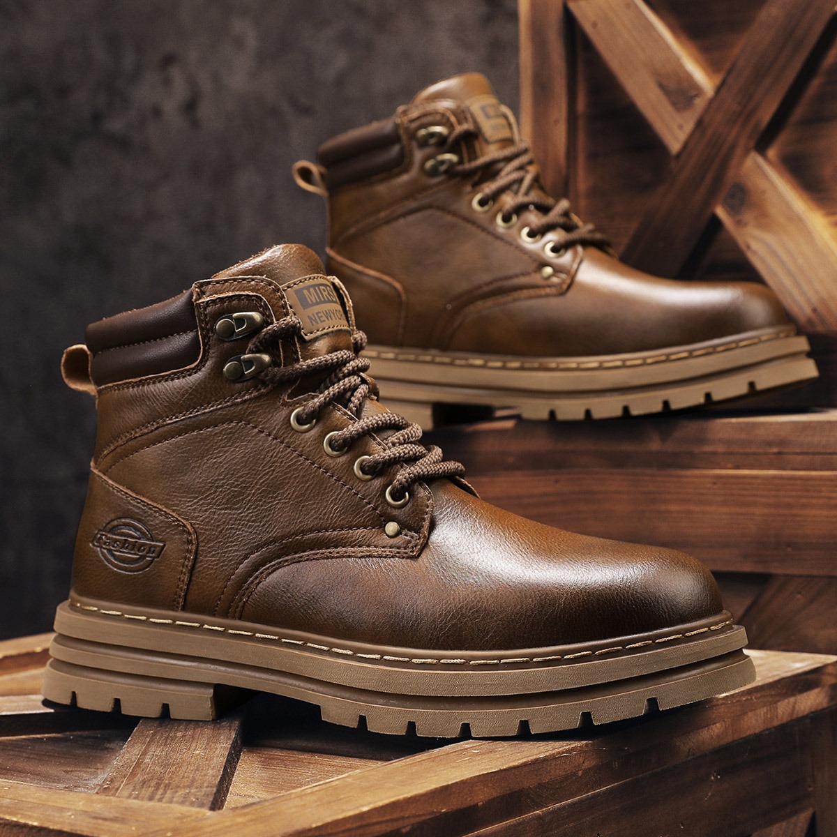 รองเท้าบูททำงานหุ้มข้อสไตล์วิน - Vintage Outdoor Fashion บทวิจารณ์และราคา